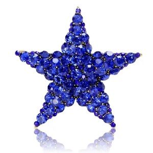 Royal Star Blue Crystal Brooch